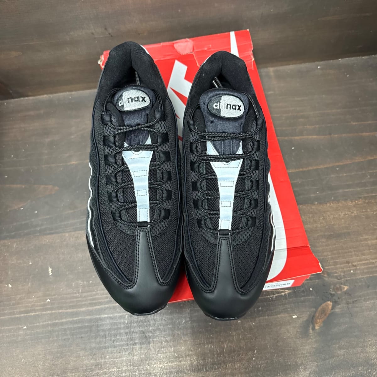Nike Air Max 95 OG Big Bubble Black White Metallic Silver Size 12 - back