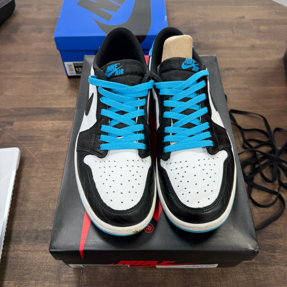 Jordan 1 Retro Low OG Black Dark Powder Blue - Image 2