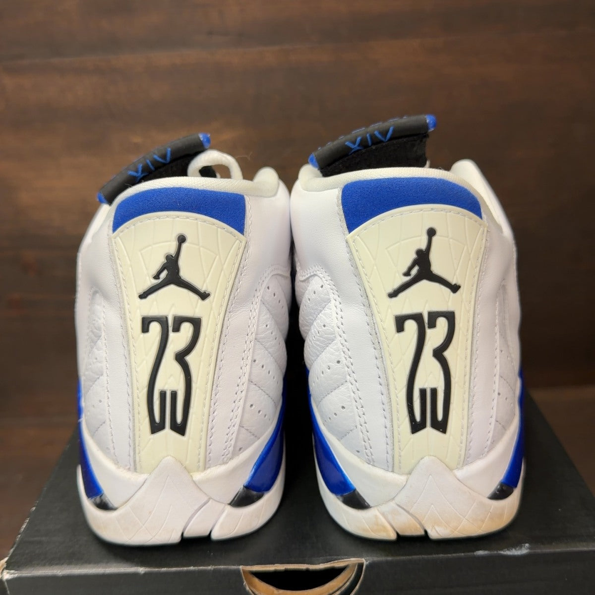 Jordan 14 Retro White Hyper Royal (GS) Size 6.5Y (Pre-Owned) - aux