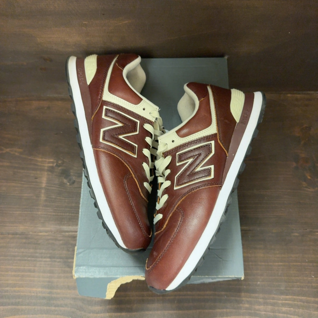 New Balance 574 Leather Dark Brown - Image 2