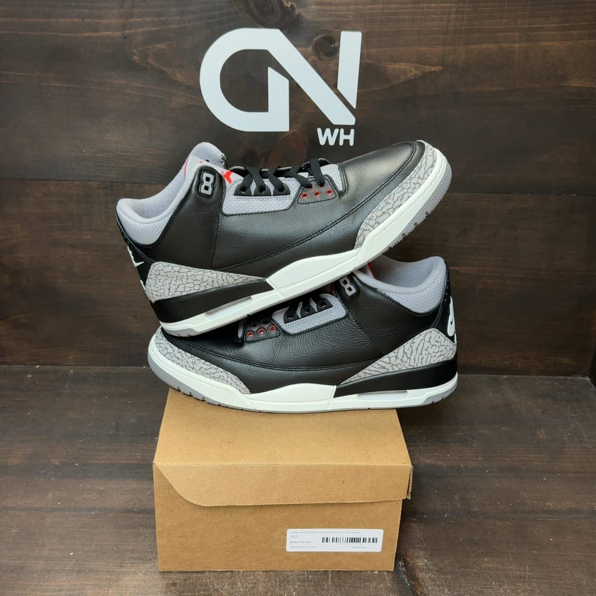 Jordan 3 Retro OG Black Cement (2024) Size 12.5 (Pre-Owned) - front