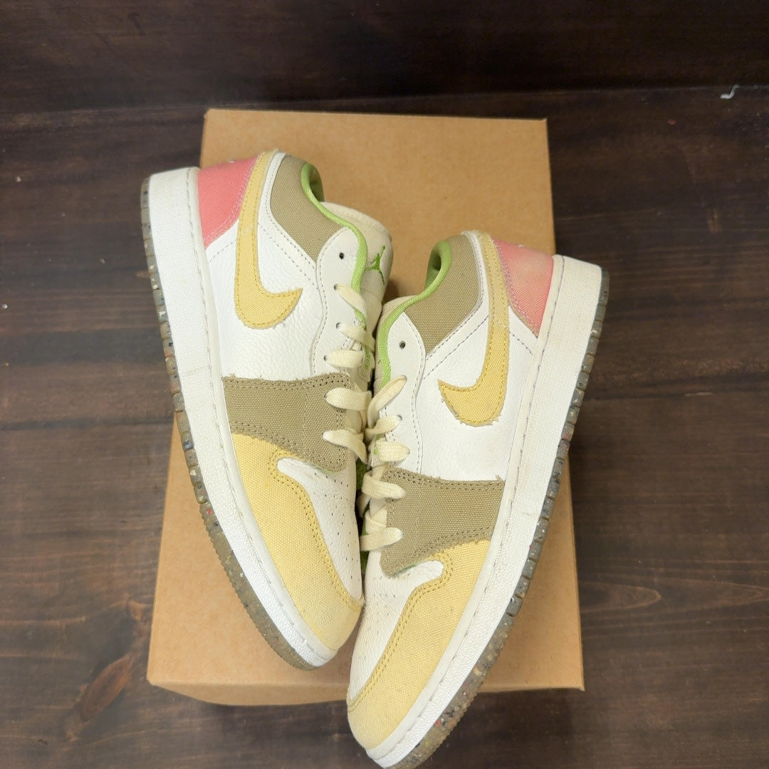 Jordan 1 Low Pastel Grind Vivid Green (GS) Size 7Y (Pre-Owned) - Image 2