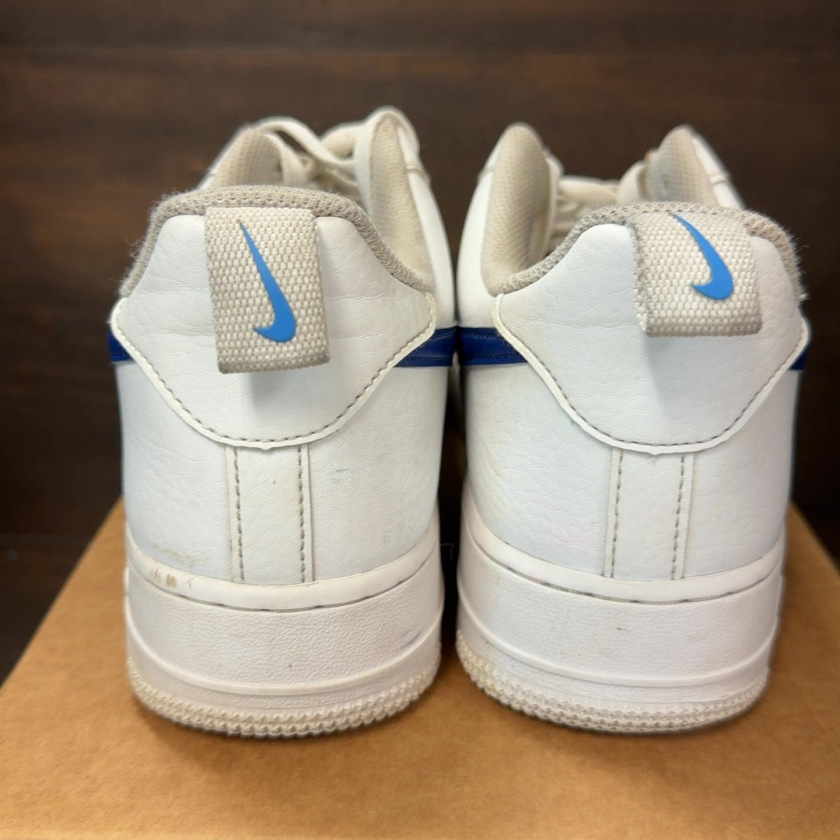 Nike Air Force 1 Low White Light Photo Blue Deep Royal Blue Size 10 (Pre-Owned) - Image 5