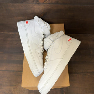 Nike Air Force 1 Mid Supreme White Size 10 (Pre-Owned) - Image 2