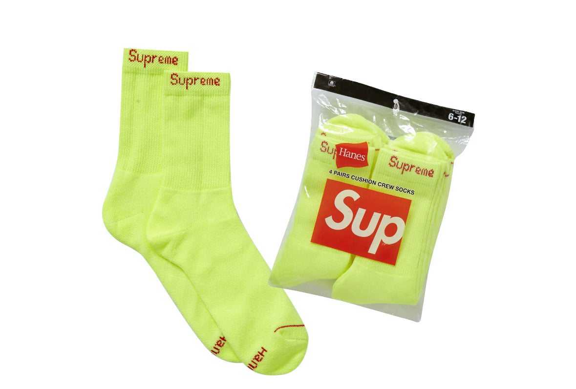 Supreme Fluorescent Yellow Hanes Socks