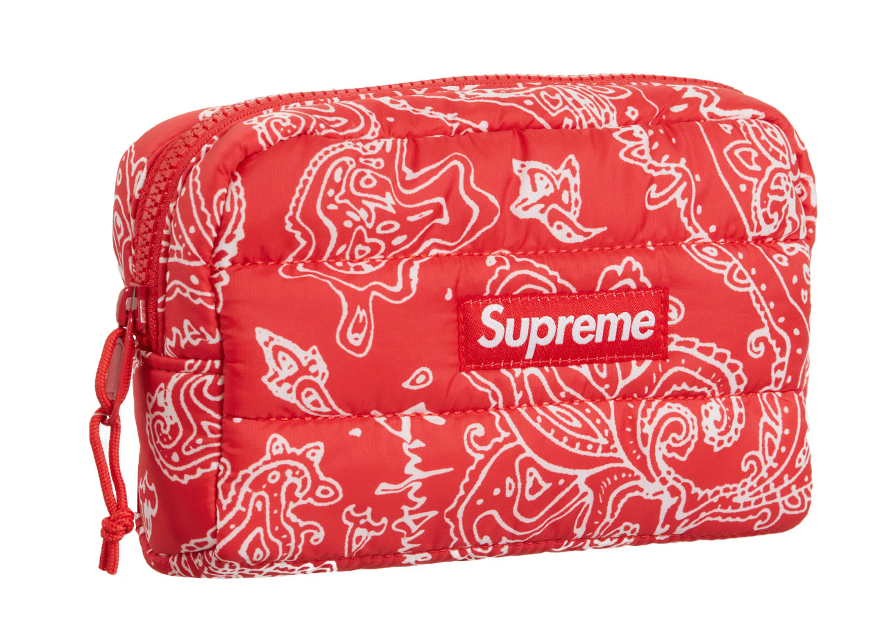Paisley Red Puffer Pouch
