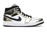 Jordan 1 Mid Metallic Gold Black White