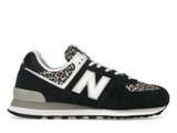 New Balance 574 Black Beige Leopard Print (Women's)