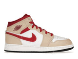 Jordan 1 Mid Light Curry Cardinal (GS)