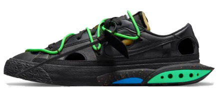 Off-White Black Electro Green Nike Blazer Low