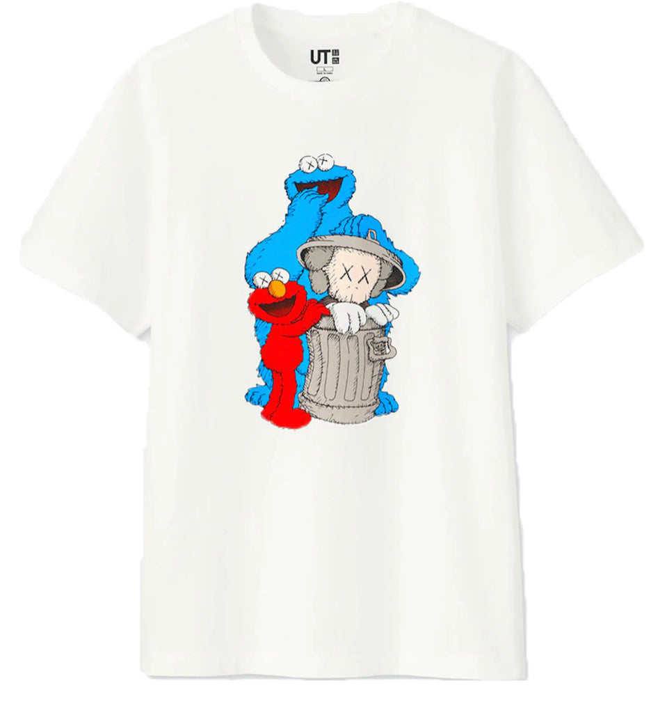 Kaws x Uniqlo x Sesame Street Companion Trash Can Tee