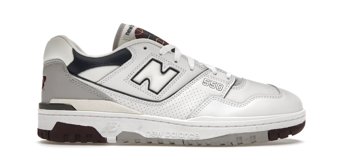 White Natural Indigo Burgundy New Balance 550