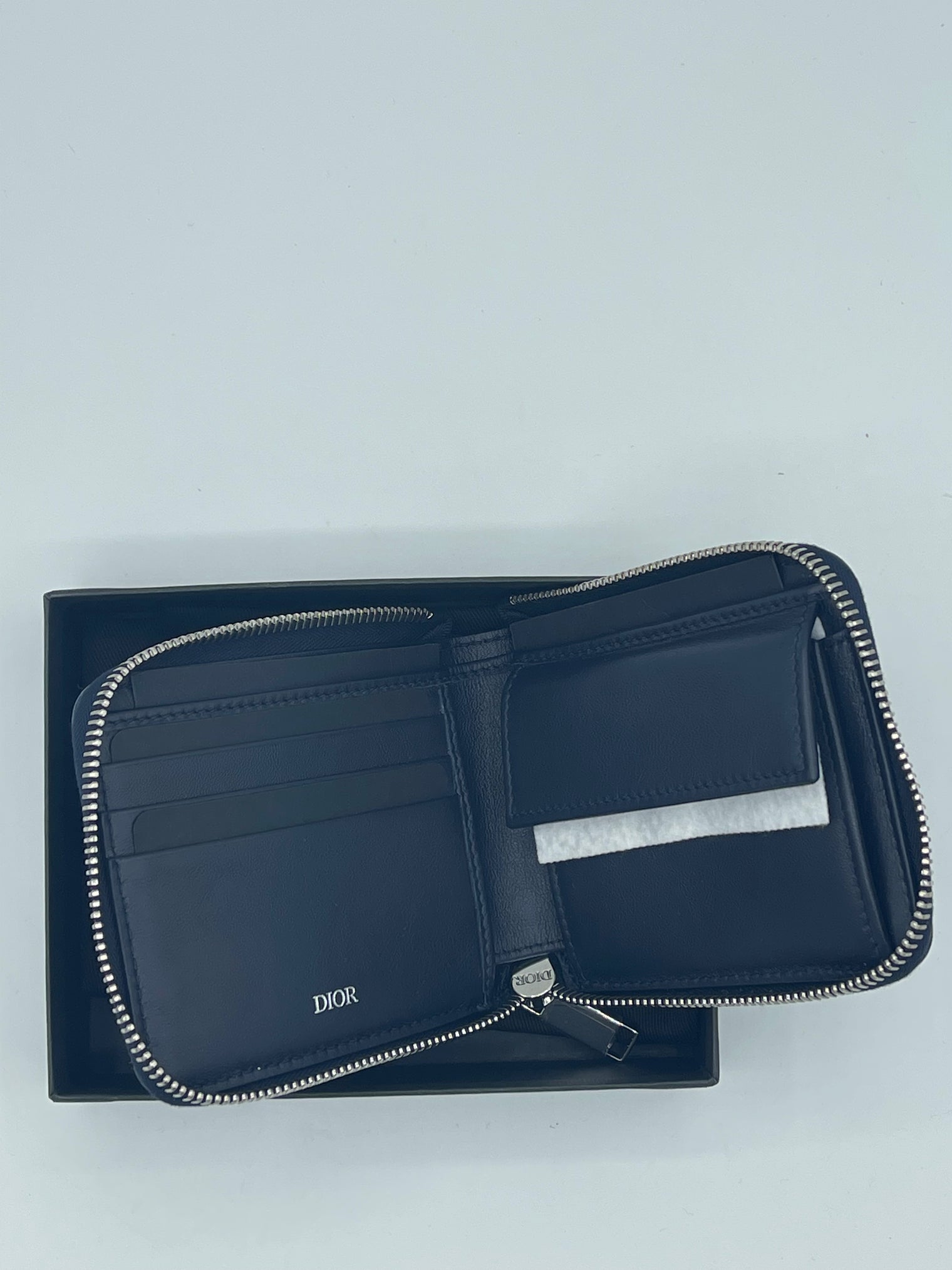 Dior x Jordan Wings Zip Wallet (4 Card Slot) Navy