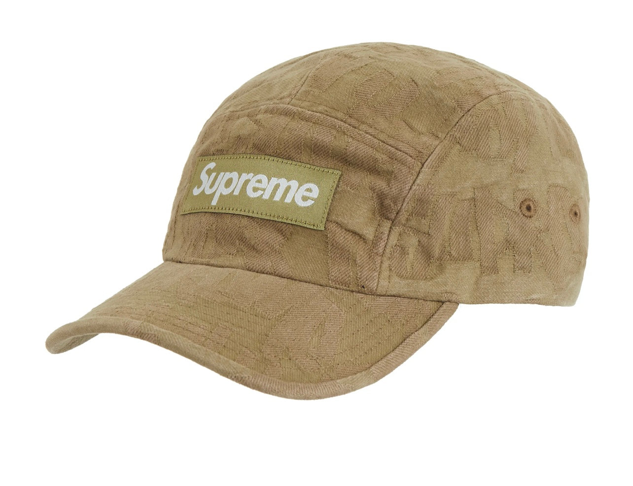 Supreme Fat Tip Jacquard Denim Camp Cap Olive