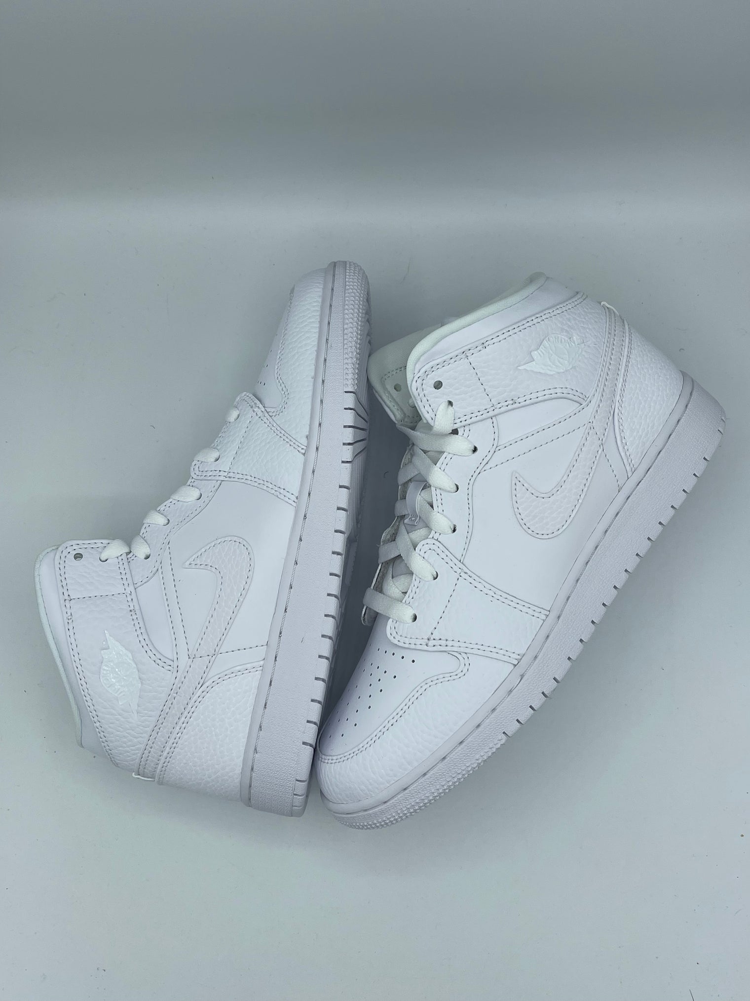Triple White Jordan 1 Mid (GS)