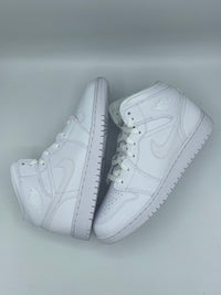 Triple White Jordan 1 Mid (GS)