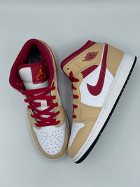 Beige Red Jordan 1 Mid
