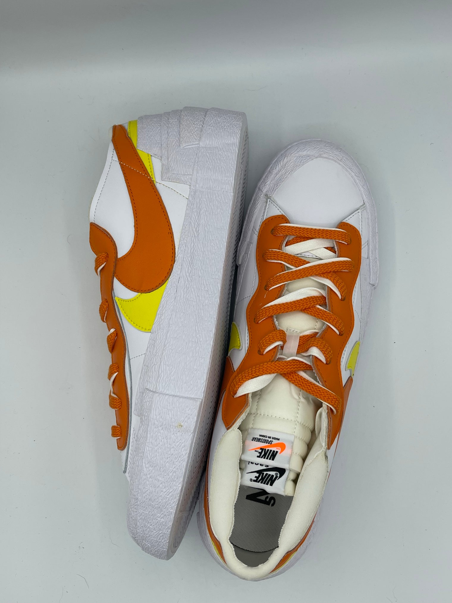 Sacai White Magma Orange Nike Blazer Low