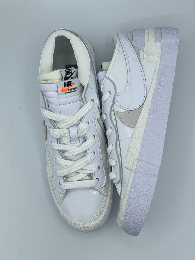Sacai White Patent Leather Nike Blazer Low