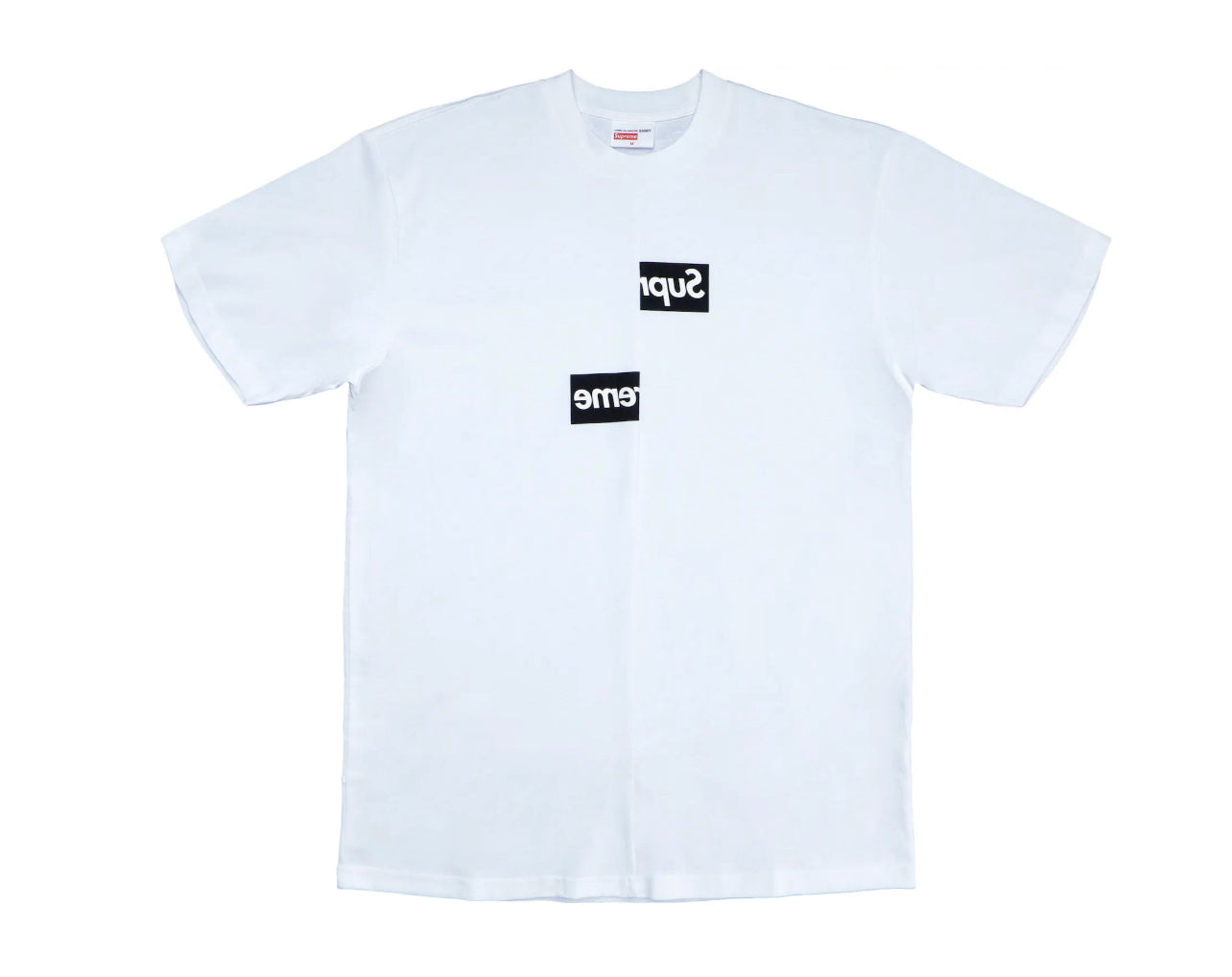 CDG Split Box Logo Tee White