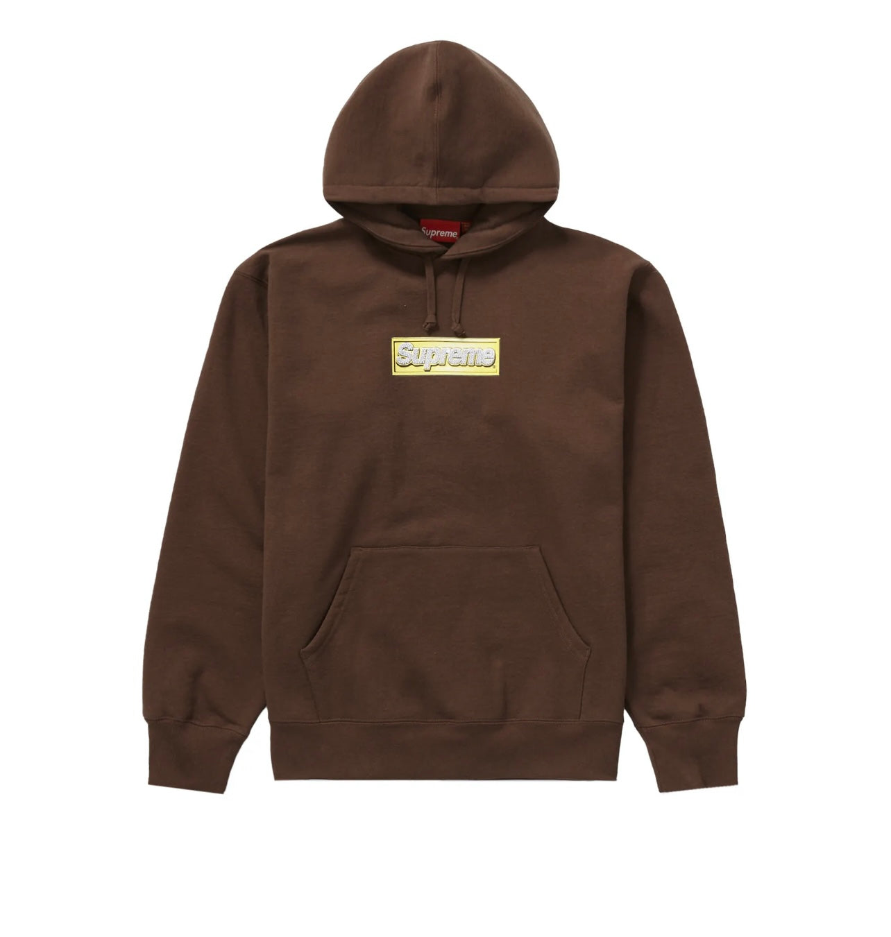 Supreme Bling Box Logo Hooded Sweatshirt Dark Brown