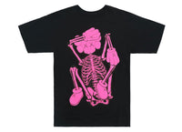 Kaws Skeleton New Fiction T-Shirt Pink