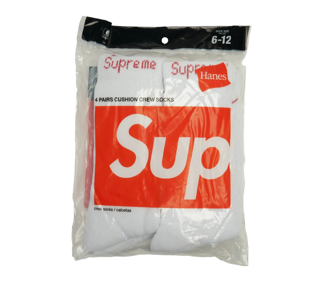 Supreme Hanes Crew Socks Crew Socks White  (4 Pack)